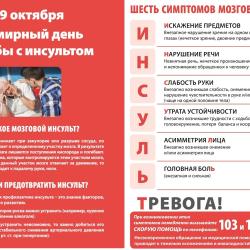 Неделя борьбы с инсультом (в честь Всемирного дня борьбы с инсультом 29 октября) с 27 октября  по 2 ноября 2025 года - Фотогалерея